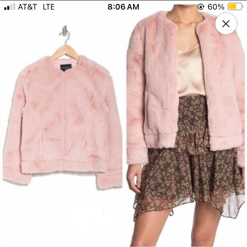 Walter Baker Pink Faux Fur Regina Jacket NWT